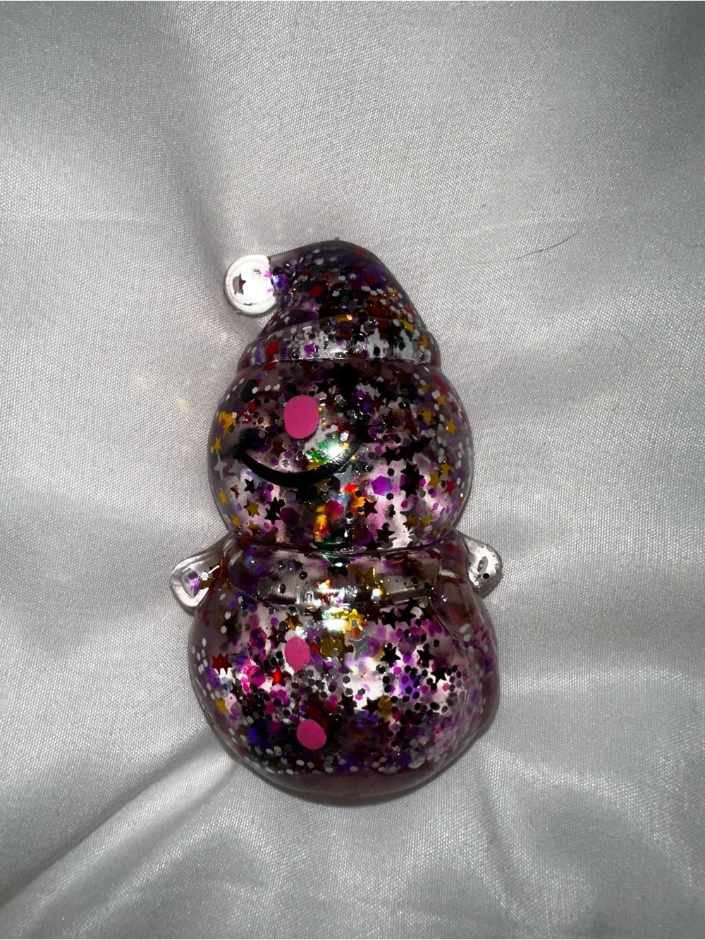 Merry Christmas Glitter Snowman sugar squishy - Purple